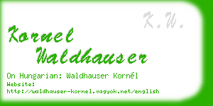kornel waldhauser business card